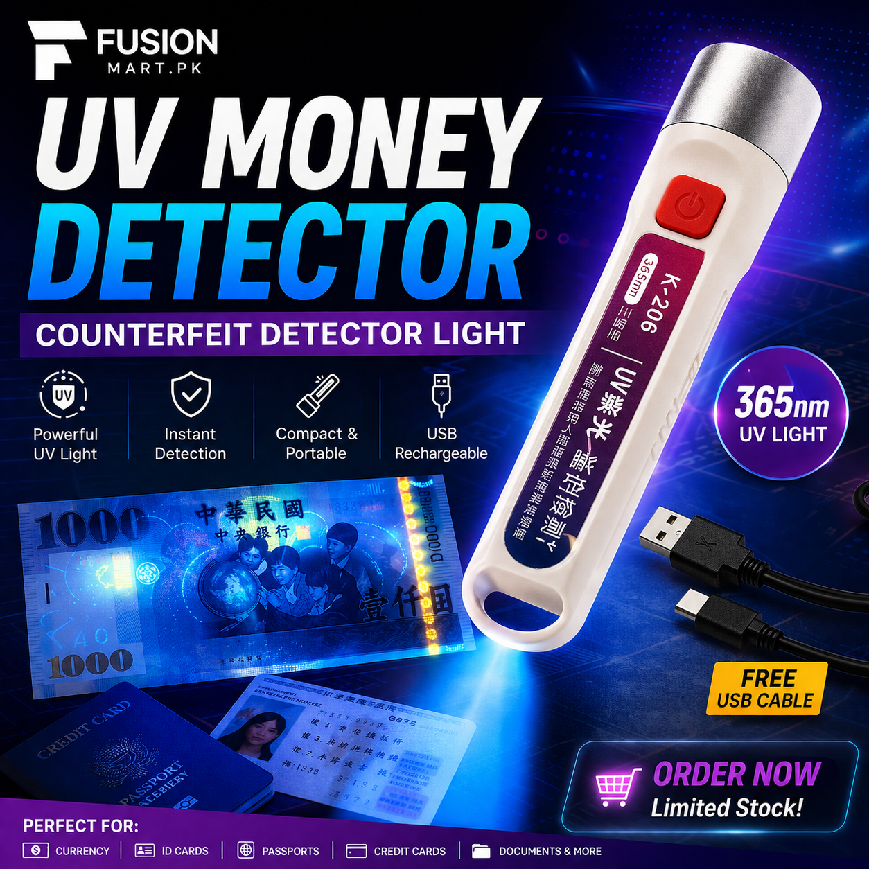 Handheld LED Money Detector (Imported)